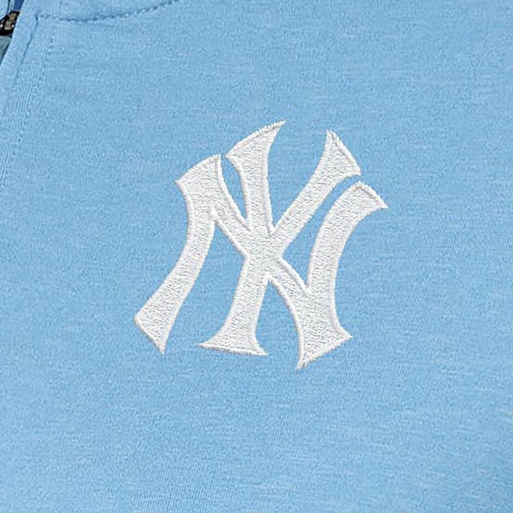 New York Yankees Antigua Women's Mentor Quarter-Zip Pullover Top - Light Blue - MLB Online