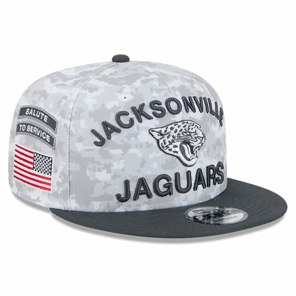 Jacksonville Jaguars New Era 2024 Salute To Service 9FIFTY Snapback Hat White/Graphite