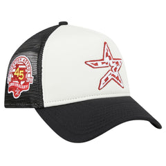 Houston Astros New Era Checkered Flag A-Frame Trucker 9FORTY Adjustable Hat - White/Black - New Era Sale