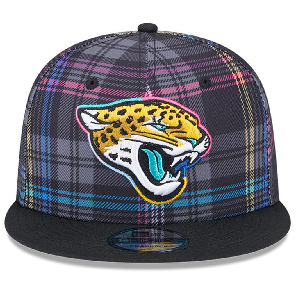 Jacksonville Jaguars New Era 2024 NFL Crucial Catch Plaid 9FIFTY Snapback Hat Black