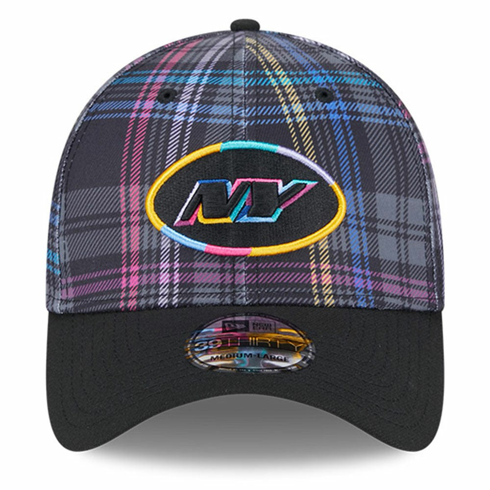 New York Jets New Era 2024 NFL Crucial Catch Plaid 39THIRTY Flex Hat Black
