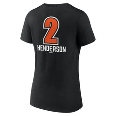 Gunnar Henderson Baltimore Orioles Women's Fastball Player Name & Number V-Neck T-Shirt - Black - MLB Lifestyle