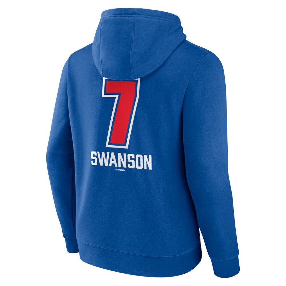 Dansby Swanson Chicago Cubs Fastball Player Name & Number Pullover Hoodie - Royal - MLB Online