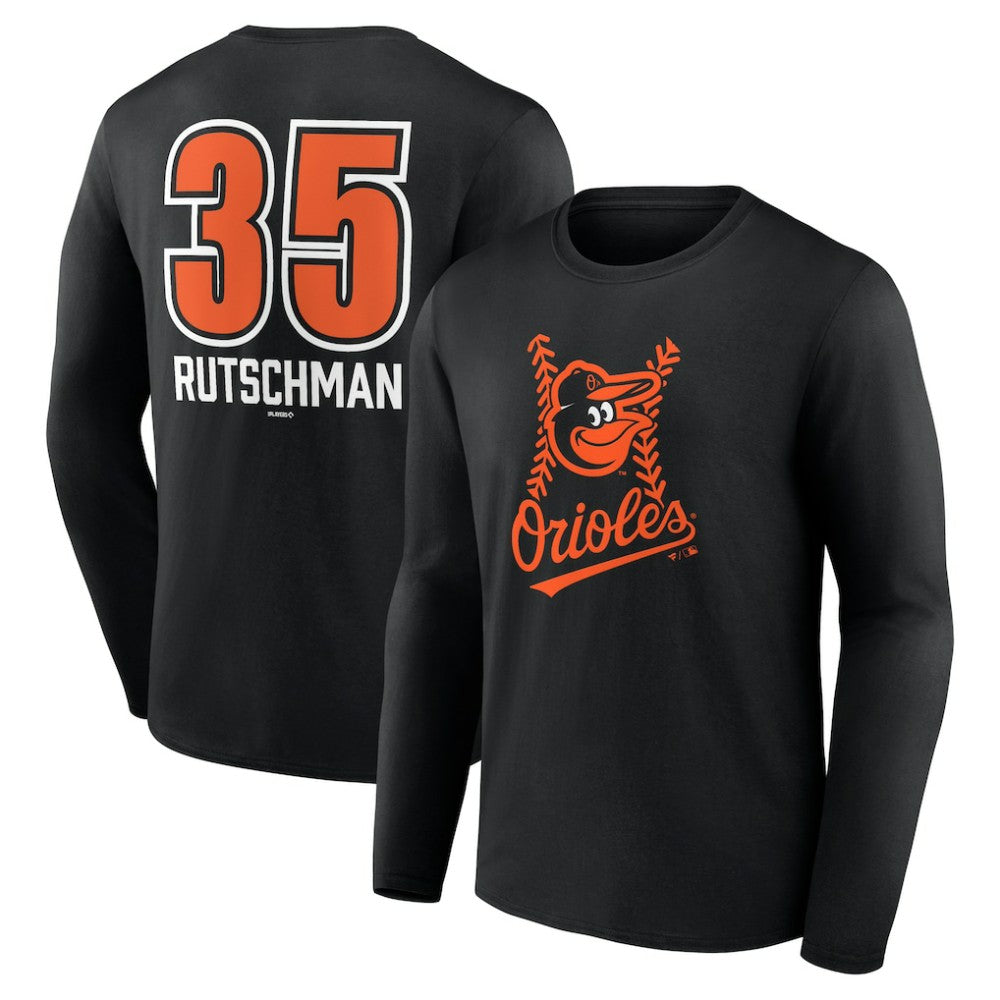 Adley Rutschman Baltimore Orioles Fastball Player Name & Number Long Sleeve T-Shirt - Black - MLB Sale