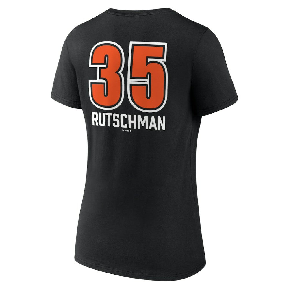 Adley Rutschman Baltimore Orioles Women's Fastball Player Name & Number V-Neck T-Shirt - Black - MLB on Sale