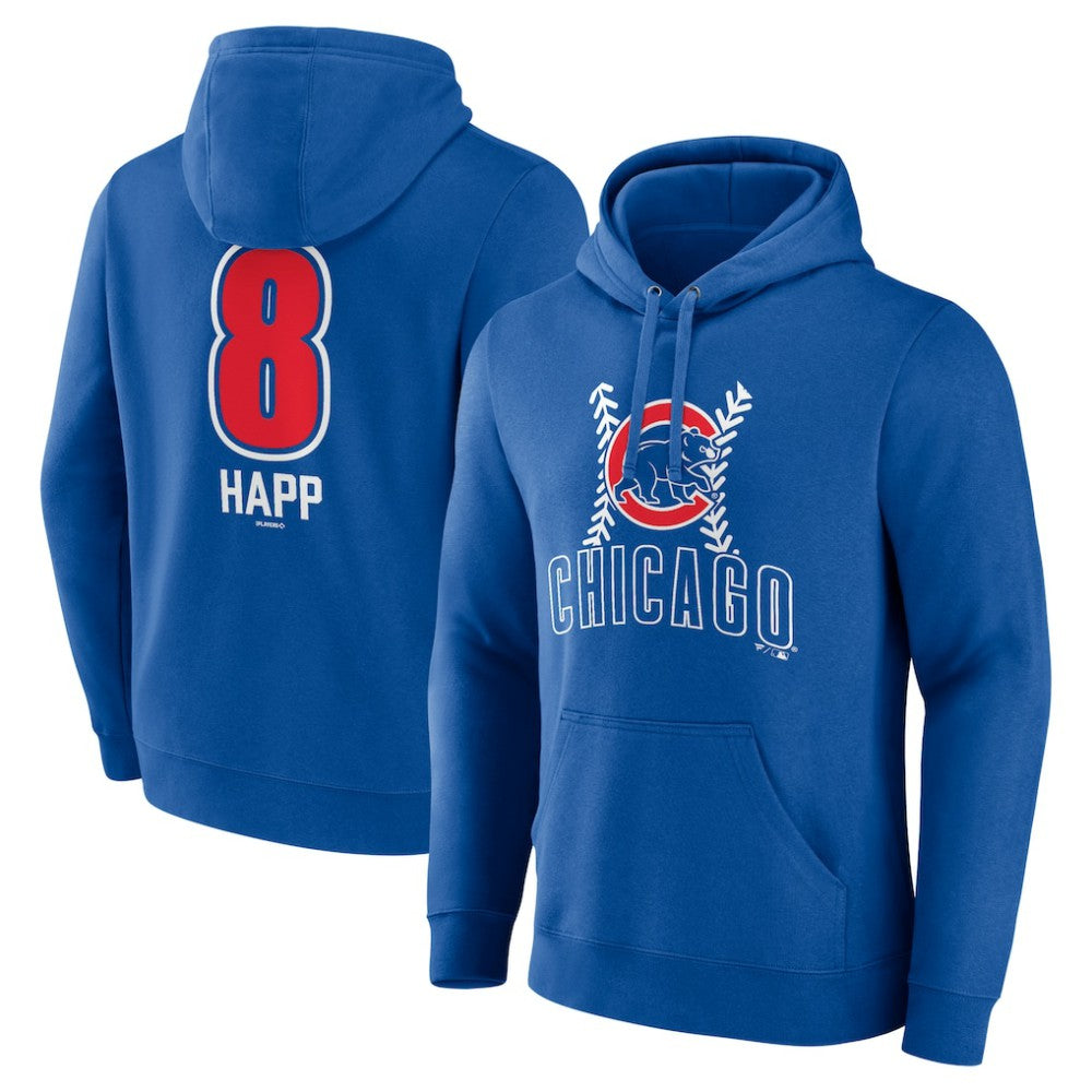 Ian Happ Chicago Cubs Fastball Player Name & Number Pullover Hoodie - Royal - MLB Discount
