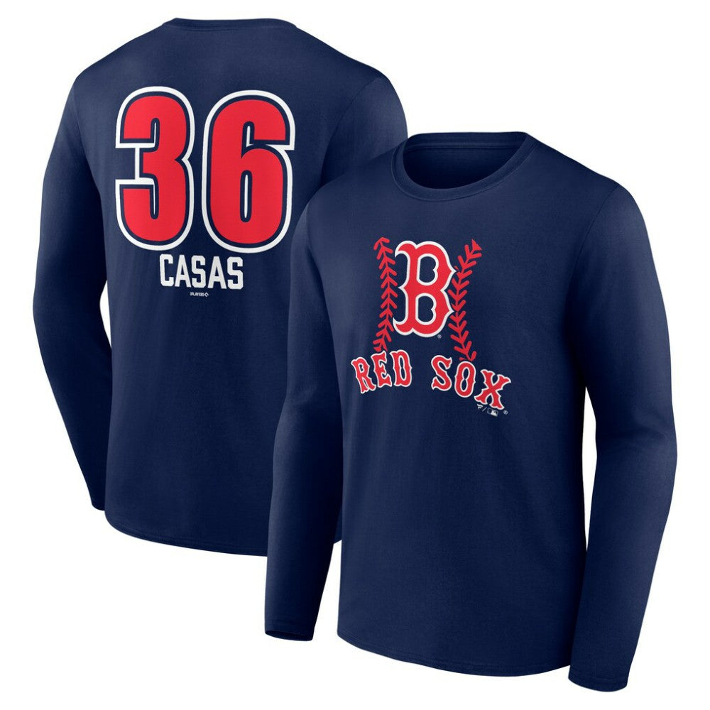 Triston Casas Boston Red Sox Fastball Player Name & Number Long Sleeve T-Shirt - Navy - MLB on Sale