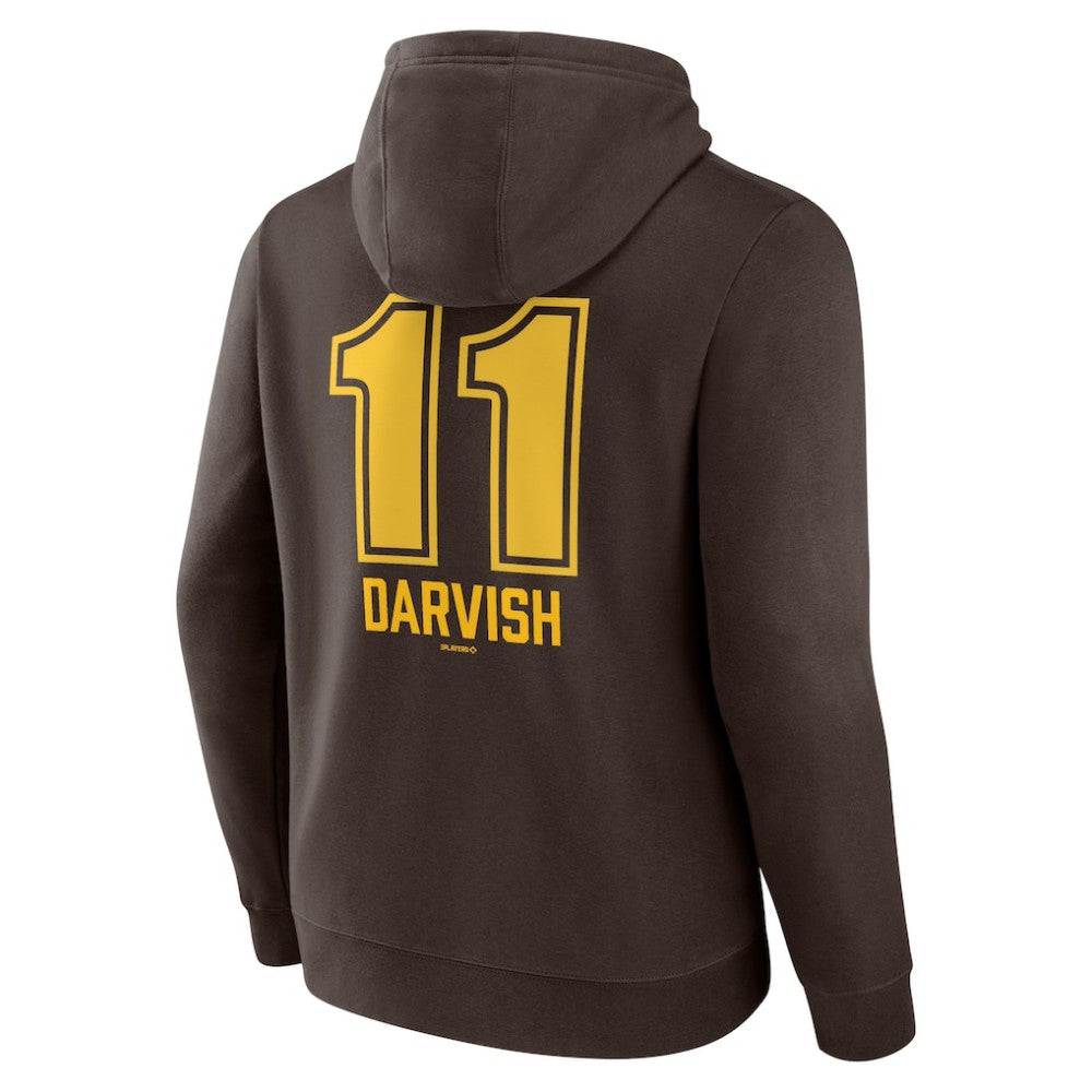 Yu Darvish San Diego Padres Fastball Player Name & Number Pullover Hoodie - Brown - MLB Lifestyle
