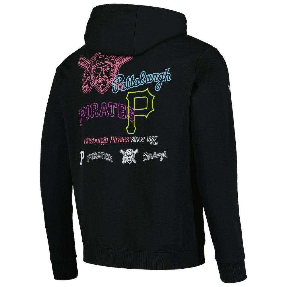Pittsburgh Pirates Levelwear Podium Vintage Pullover Hoodie - Black - MLB Lifestyle