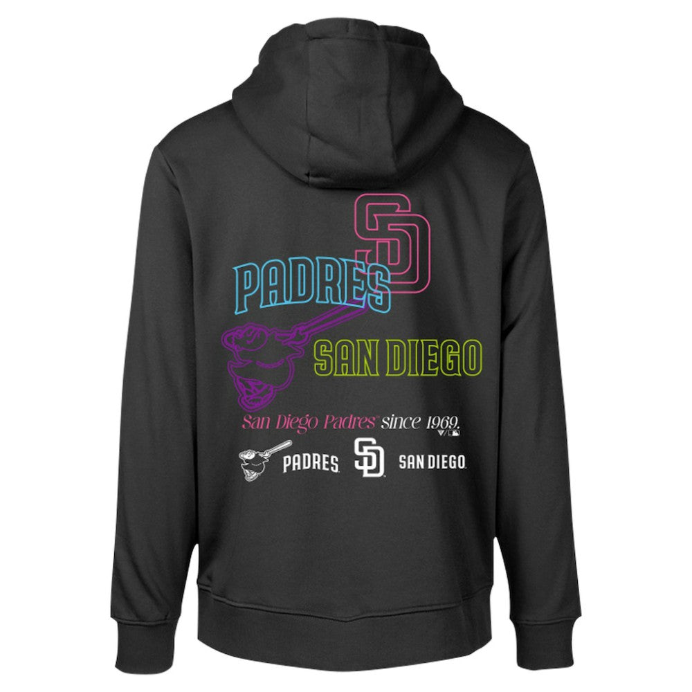 San Diego Padres Levelwear Podium Vintage Pullover Hoodie - Black - MLB Sale