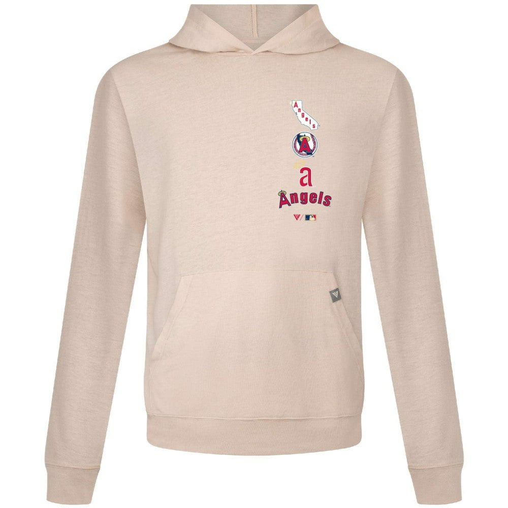 Los Angeles Angels Levelwear Base Line Pullover Hoodie - Cream - MLB Lifestyle