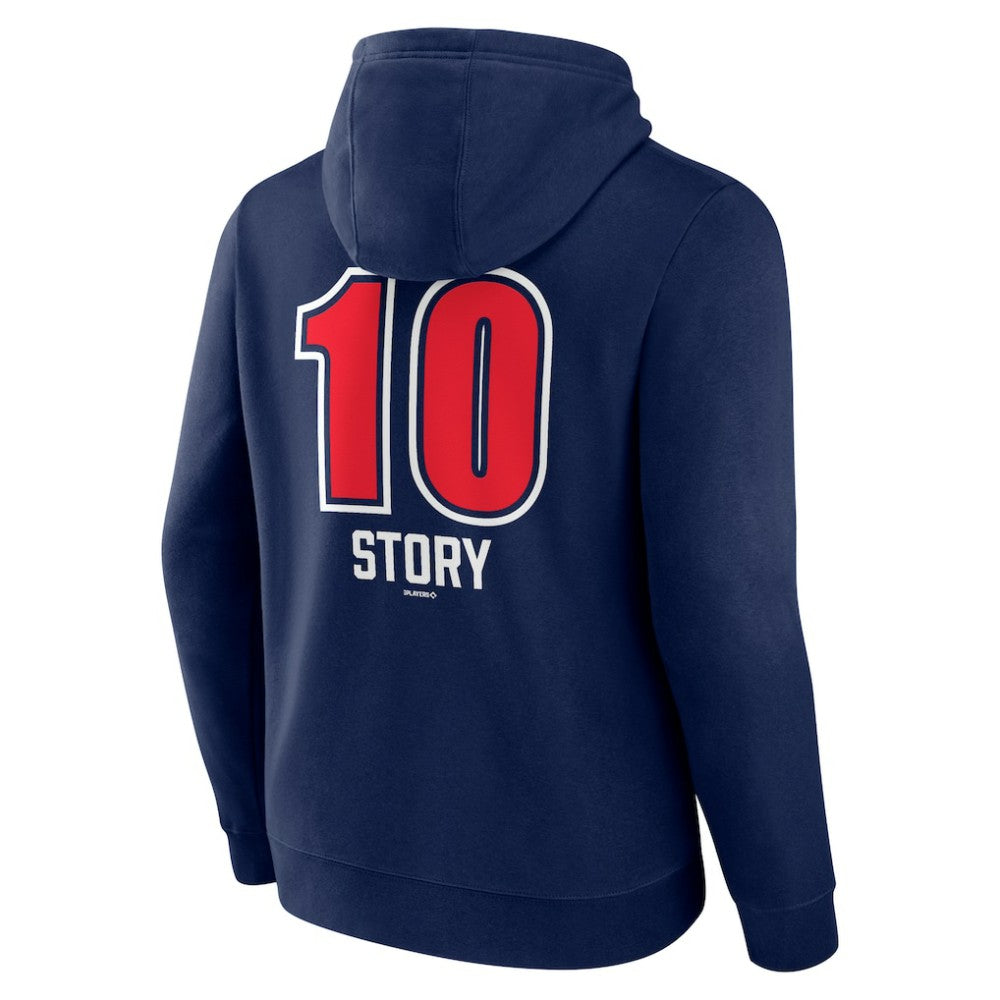 Trevor Story Boston Red Sox Fastball Player Name & Number Pullover Hoodie - Navy - MLB Lifestyle