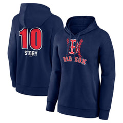 Trevor Story Boston Red Sox Women's Fastball Player Name & Number Pullover Hoodie - Navy - MLB Sale