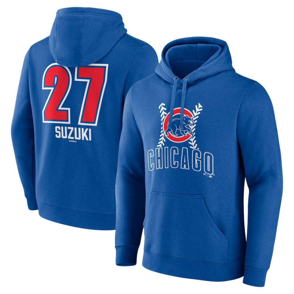 Seiya Suzuki Chicago Cubs Fastball Player Name & Number Pullover Hoodie - Royal - MLB Online