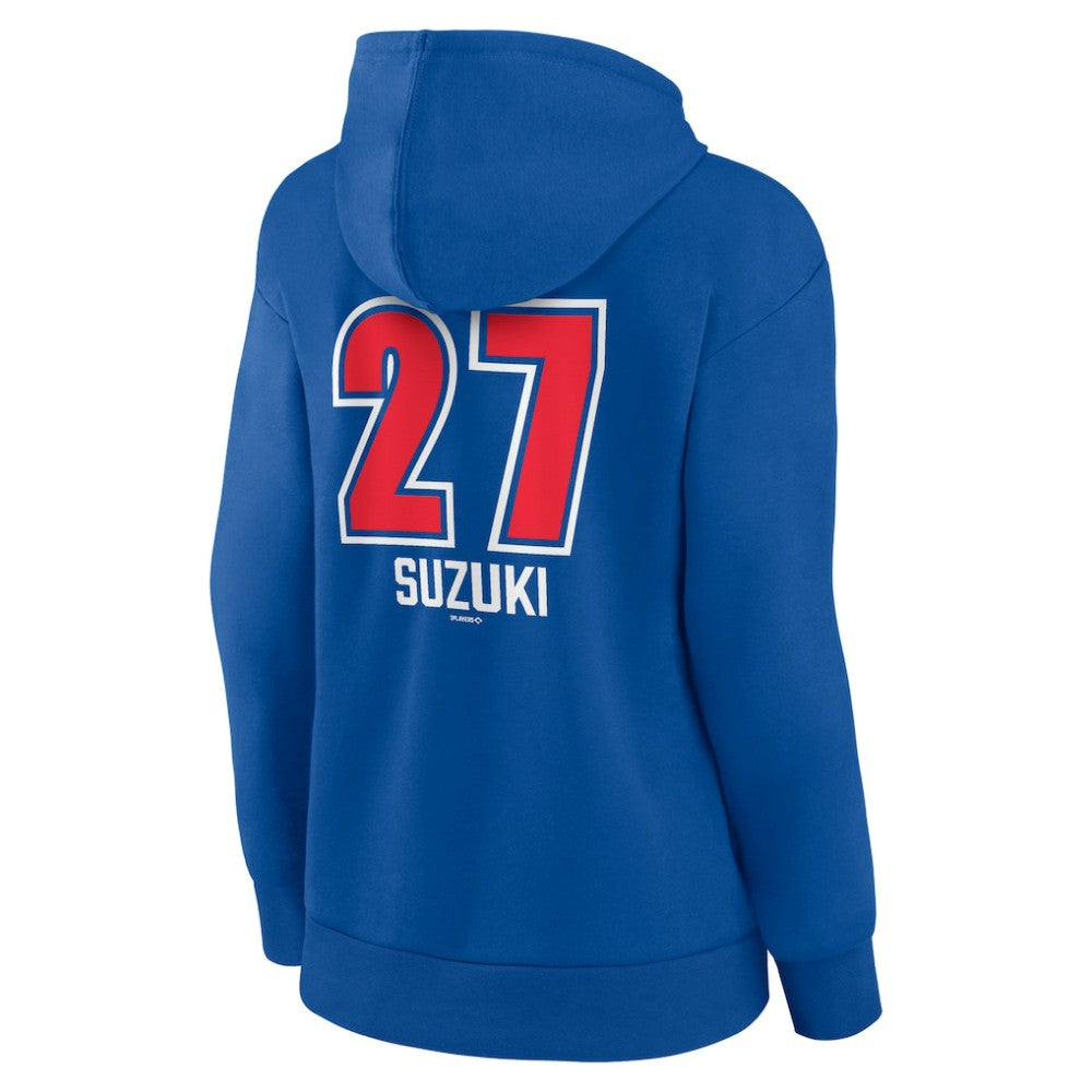 Seiya Suzuki Chicago Cubs Women's Fastball Player Name & Number Pullover Hoodie - Royal - MLB Sale