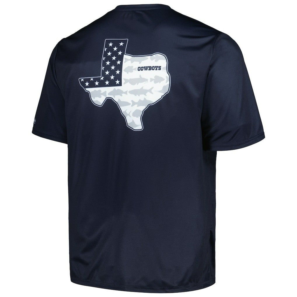 Columbia Dallas Cowboys Terminal Tackle Omni-Shade Texas T-Shirt Navy