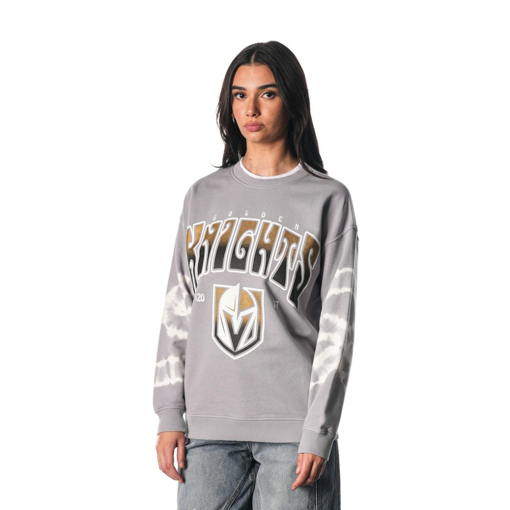 Vegas Golden Knights The Wild Collective Unisex Tie-Dye Double Collar Pullover Sweatshirt - Gray - NHL 201271292