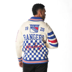 New York Rangers The Wild Collective Unisex Jacquard Full-Zip Sweater - Cream - NHL 201271307