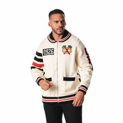 Chicago Blackhawks The Wild Collective Unisex Jacquard Full-Zip Sweater - Cream - NHL 201271308