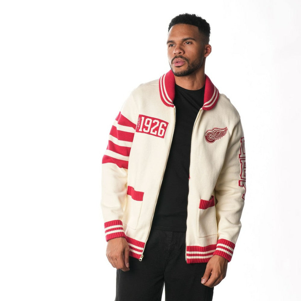 Detroit Red Wings The Wild Collective Unisex Jacquard Full-Zip Sweater - Cream - NHL 201271309
