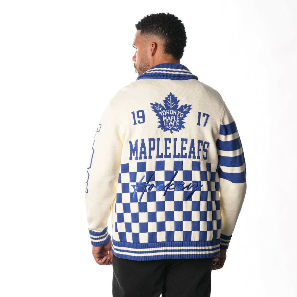 Toronto Maple Leafs The Wild Collective Unisex Jacquard Full-Zip Sweater - Cream - NHL 201271310