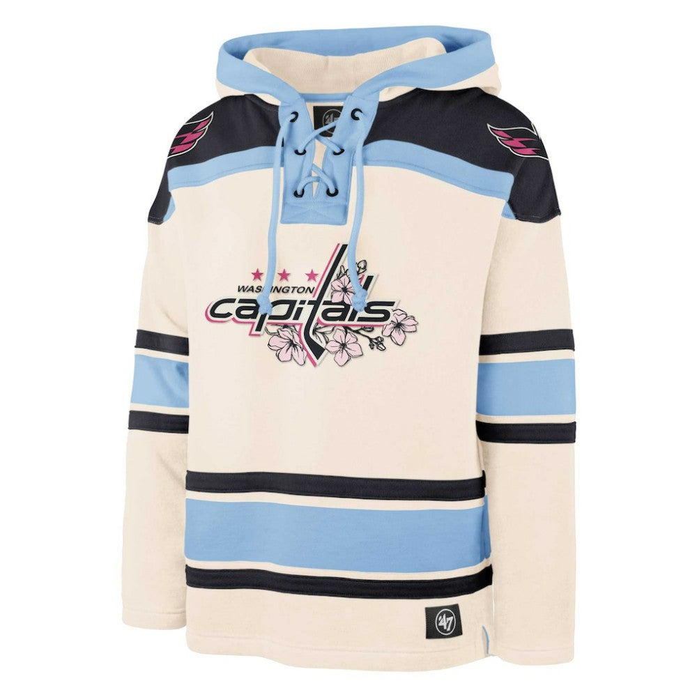 Washington Capitals '47 Cherry Blossom Lacer Pullover Hoodie - Cream - NHL 201271812
