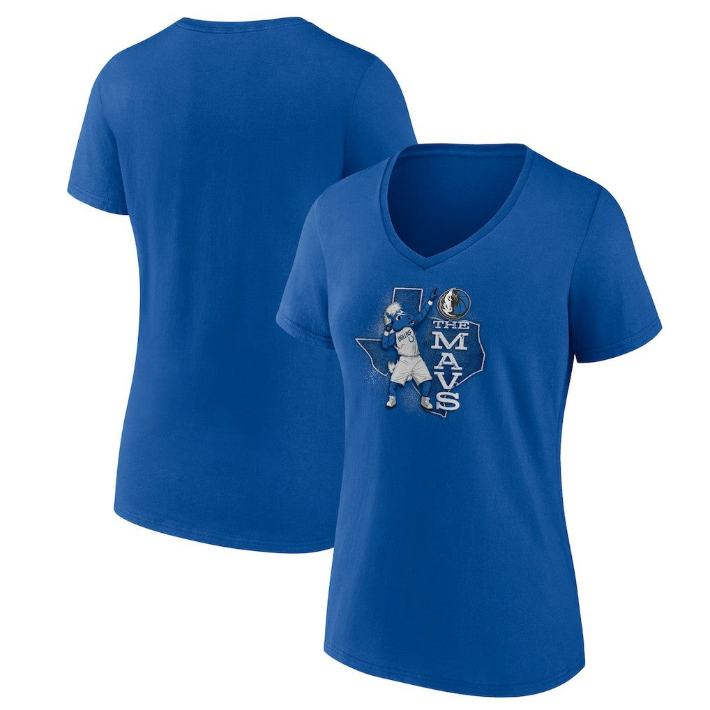 Dallas Mavericks Pick & Roll Coverage V-Neck T-Shirt Blue