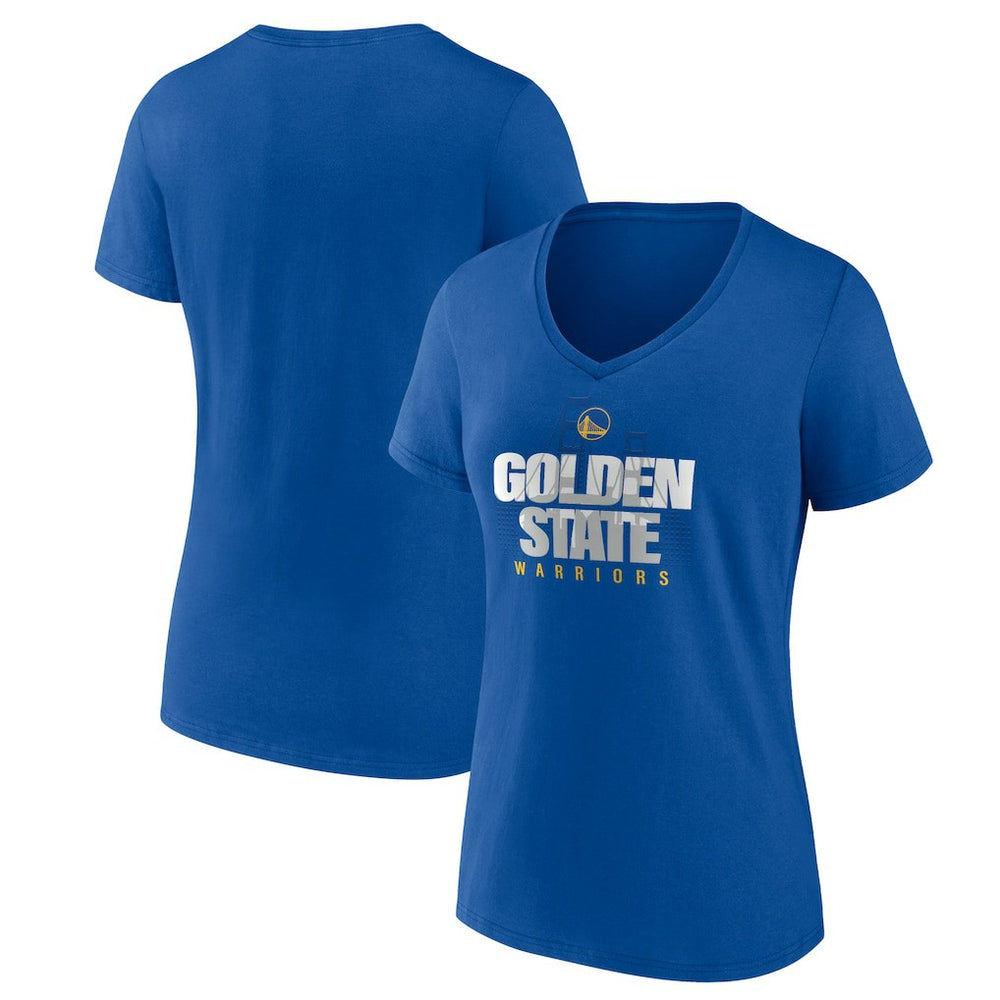 Golden State Warriors Pick & Roll Coverage V-Neck T-Shirt Royal