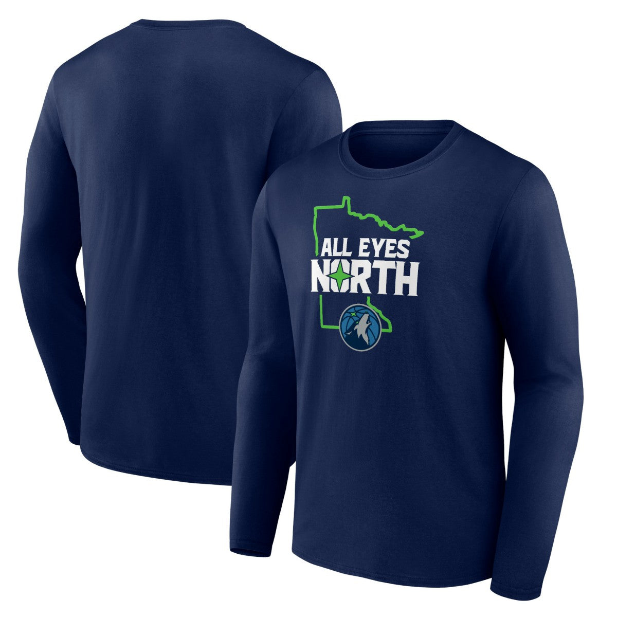 Minnesota Timberwolves Pick & Roll Coverage Long Sleeve T-Shirt Navy