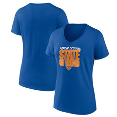 New York Knicks Pick & Roll Coverage V-Neck T-Shirt Blue | New Era for sale