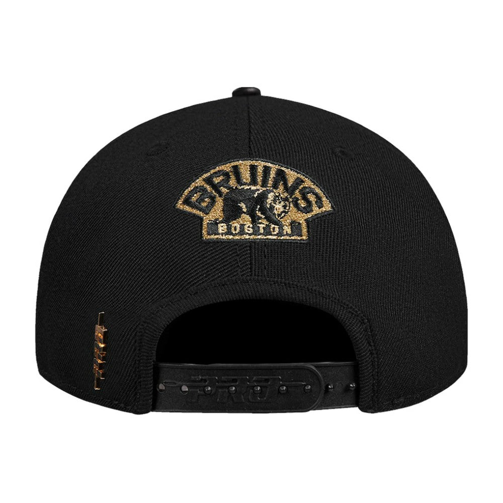 Boston Bruins Pro Standard Metallic Logo Pinch Front Adjustable Hat - Black - NHL 201274352