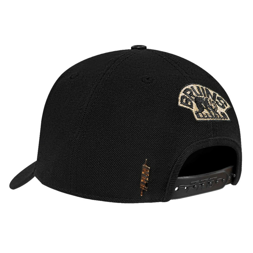 Boston Bruins Pro Standard Metallic Logo Pinch Front Adjustable Hat - Black - NHL 201274352