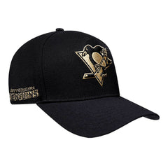 Pittsburgh Penguins Pro Standard Metallic Logo Pinch Front Adjustable Hat - Black - NHL 201274359