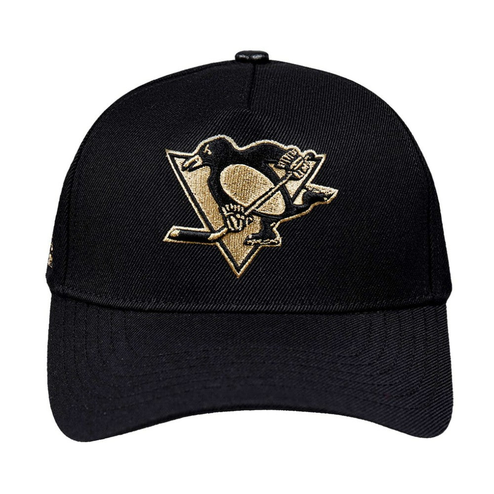 Pittsburgh Penguins Pro Standard Metallic Logo Pinch Front Adjustable Hat - Black - NHL 201274359