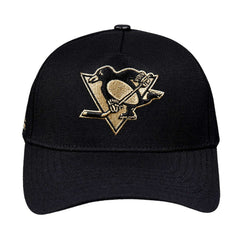 Pittsburgh Penguins Pro Standard Metallic Logo Pinch Front Adjustable Hat - Black - NHL 201274359