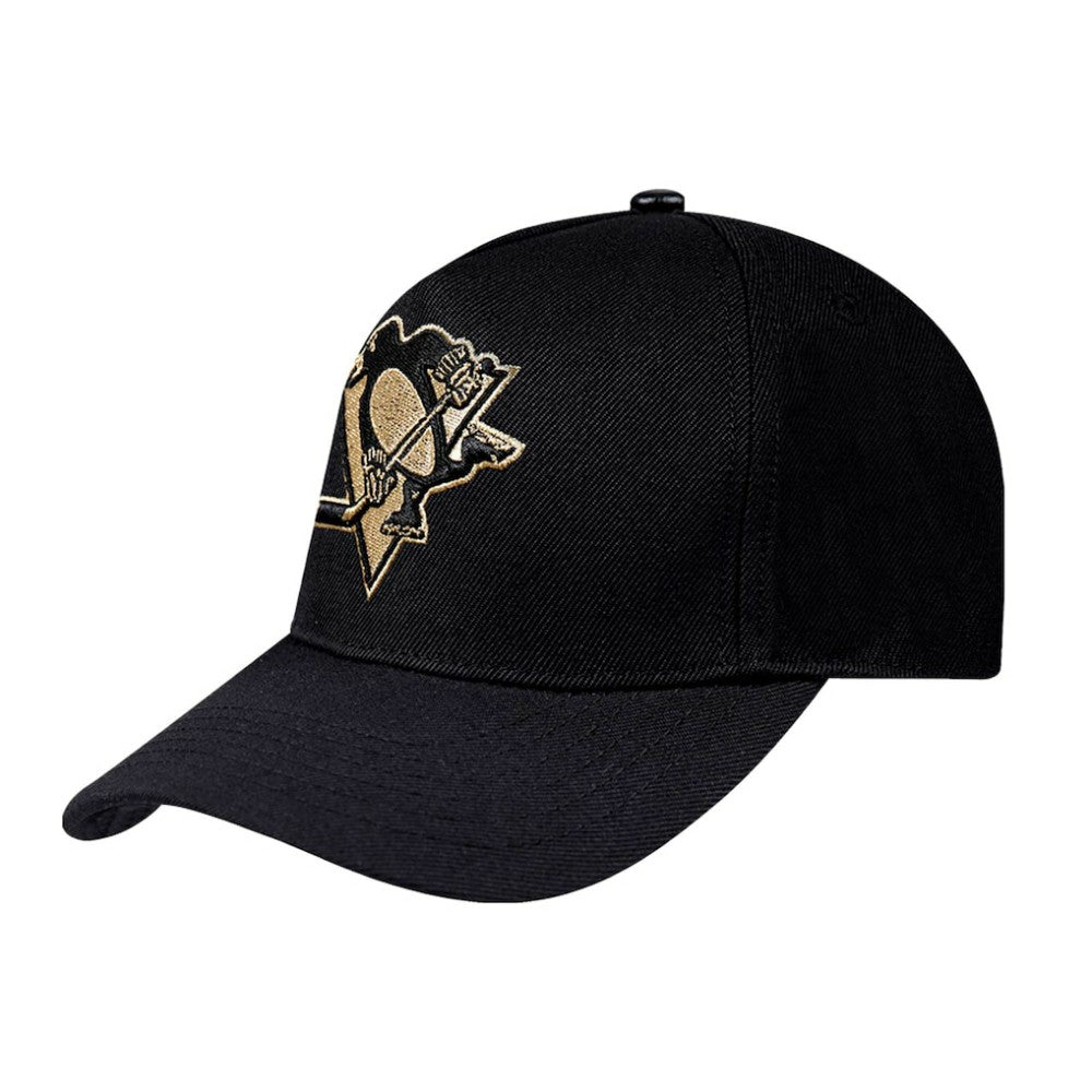 Pittsburgh Penguins Pro Standard Metallic Logo Pinch Front Adjustable Hat - Black - NHL 201274359