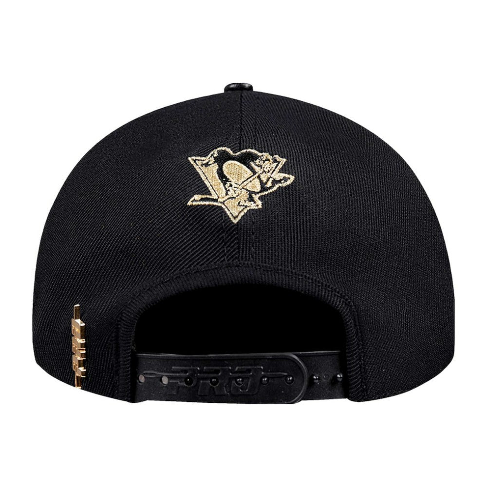 Pittsburgh Penguins Pro Standard Metallic Logo Pinch Front Adjustable Hat - Black - NHL 201274359