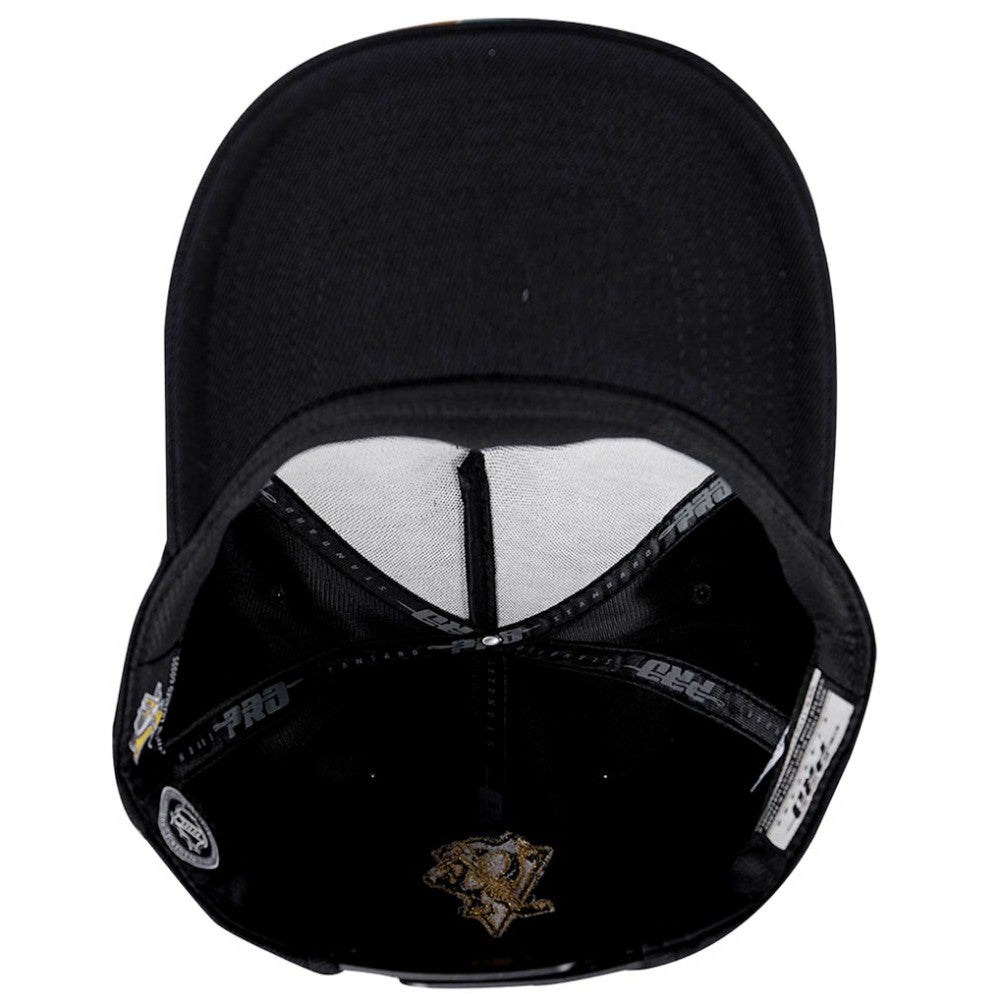 Pittsburgh Penguins Pro Standard Metallic Logo Pinch Front Adjustable Hat - Black - NHL 201274359