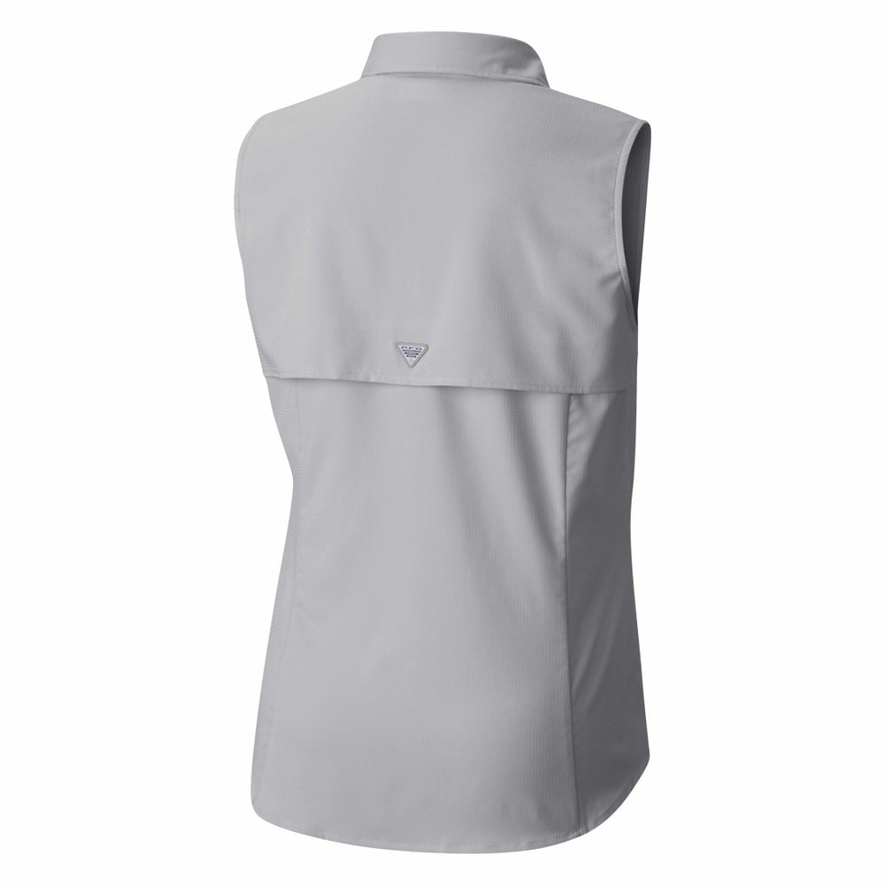 Columbia Houston Texans Women's PFG Tamiami Omni-Shade Sleeveless Button-Up Shirt Gray