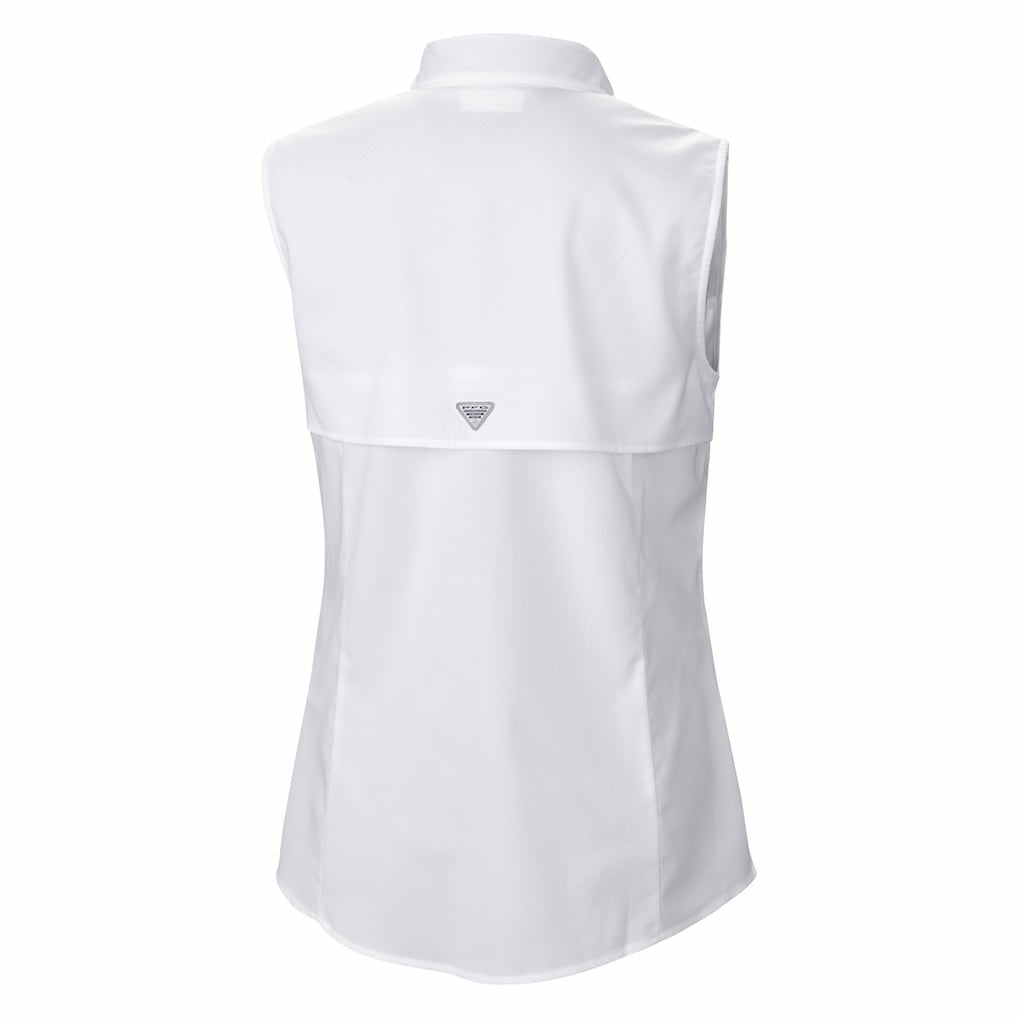Columbia Jacksonville Jaguars Women's PFG Tamiami Omni-Shade Sleeveless Button-Up Shirt White