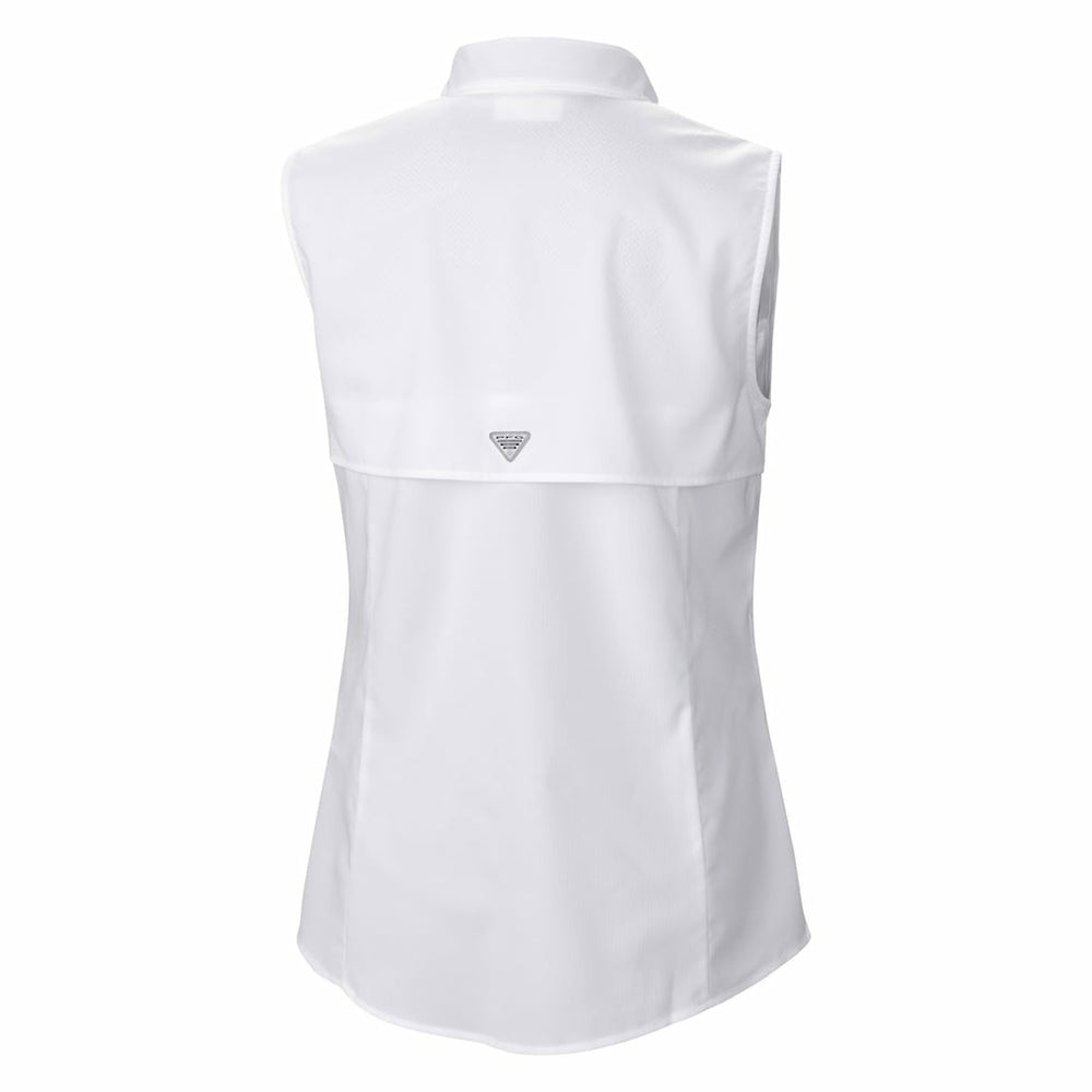 Columbia Pittsburgh Steelers Women's PFG Tamiami Omni-Shade Sleeveless Button-Up Shirt White