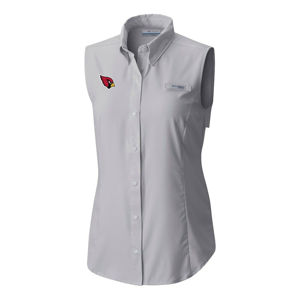 Columbia Arizona Cardinals Women's PFG Tamiami Omni-Shade Sleeveless Button-Up Shirt Gray