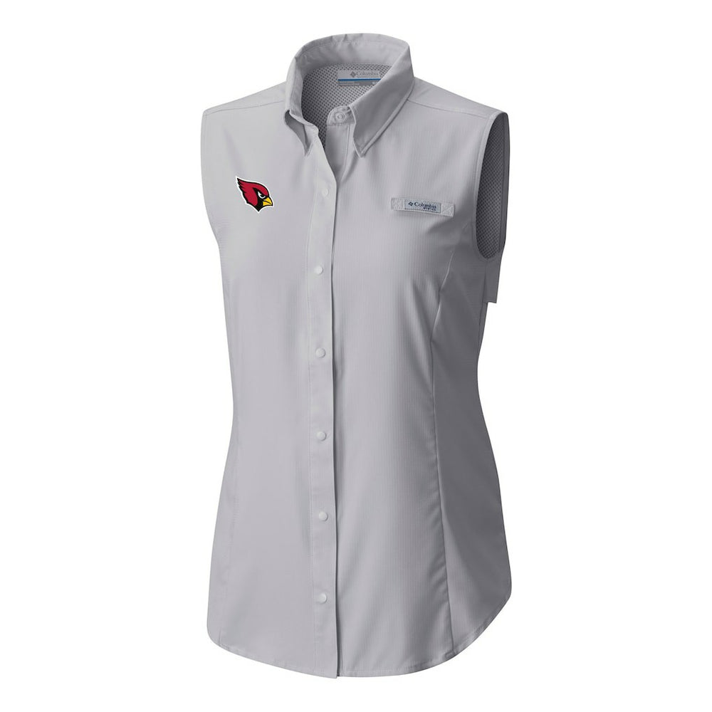 Columbia Arizona Cardinals Women's PFG Tamiami Omni-Shade Sleeveless Button-Up Shirt Gray