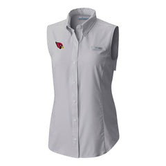 Columbia Arizona Cardinals Women's PFG Tamiami Omni-Shade Sleeveless Button-Up Shirt Gray