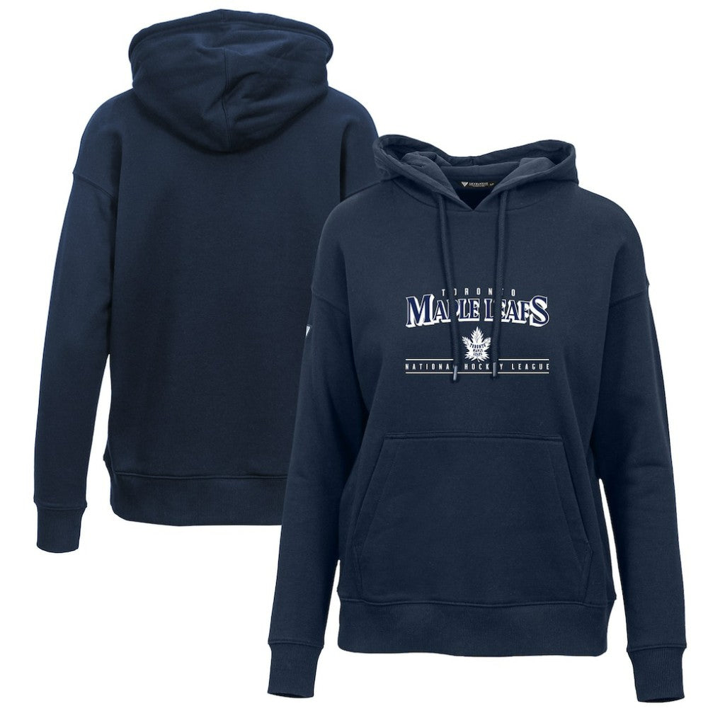Toronto Maple Leafs Levelwear Women's Retro Adorn Spellout Pullover Hoodie - Navy - NHL 201275449