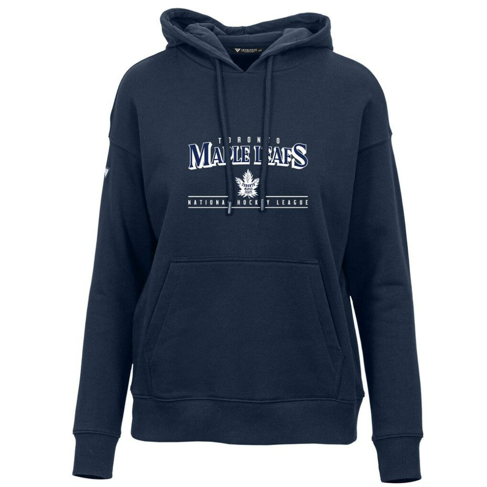 Toronto Maple Leafs Levelwear Women's Retro Adorn Spellout Pullover Hoodie - Navy - NHL 201275449