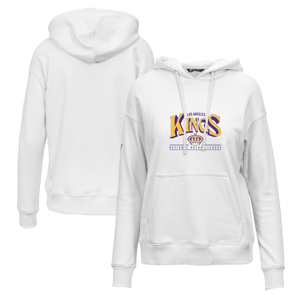 Los Angeles Kings Levelwear Women's Retro Adorn Spellout Pullover Hoodie - White - NHL 201275453