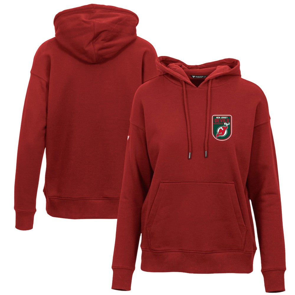 New Jersey Devils Levelwear Women's Retro Adorn Pullover Hoodie - Red - NHL 201275468