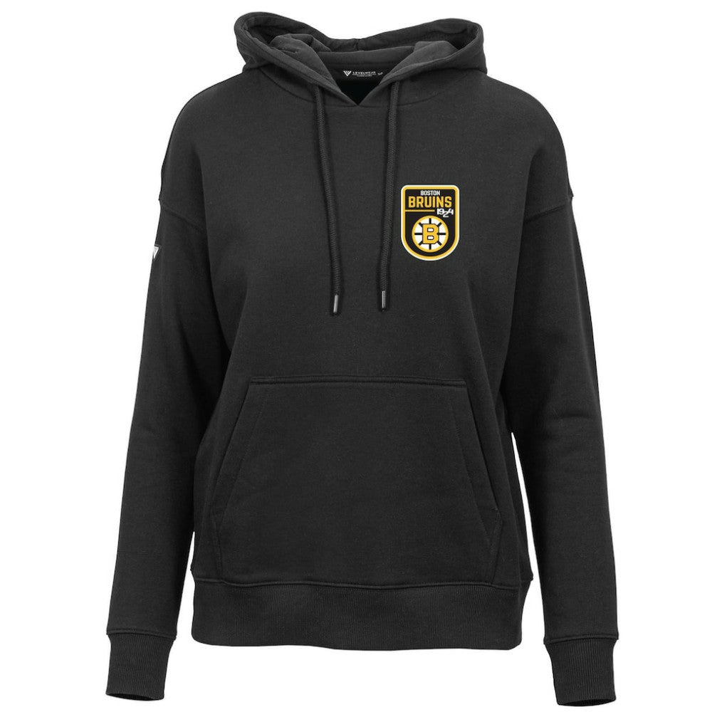 Boston Bruins Levelwear Women's Retro Adorn Pullover Hoodie - Black - NHL 201275478