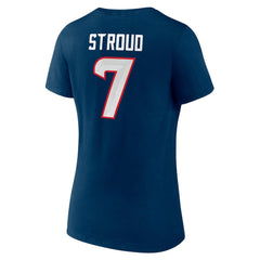 Fanatics C.J. Stroud Houston Texans Women's Icon Player Name & Number V-Neck T-Shirt Navy